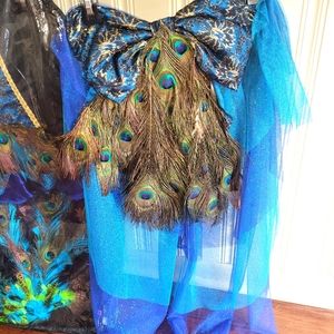 Womens Peacock luxe costume size L